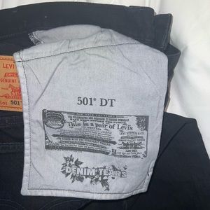 DENIM TEARS MONO WREATH JEANS, ALL BLACK WITH BLACK PRINT
